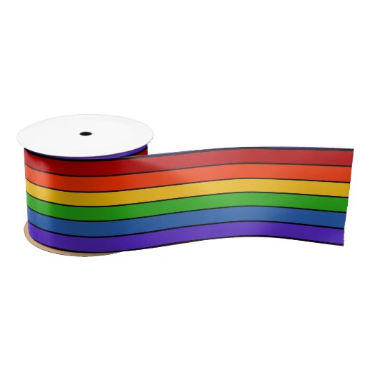 Regenbogenstreifen Satinband (Spule)