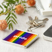 Regenbogenstreifen Schlüsselanhänger (Seite)