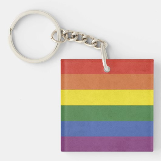 Regenbogenstreifen Schlüsselanhänger (Vorderseite)