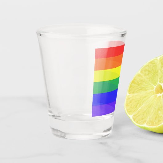 Regenbogenstreifen Schnapsglas (Links)