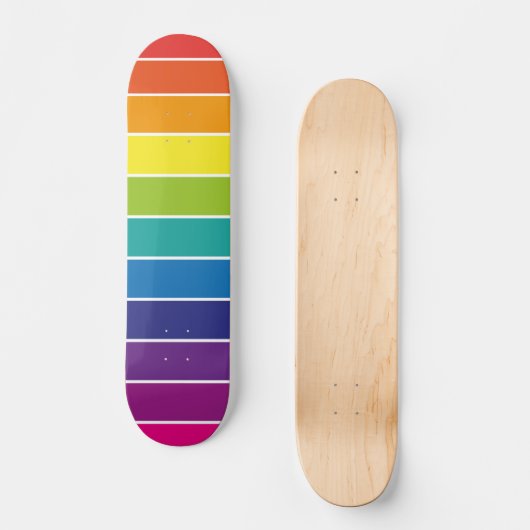 Regenbogenstreifen Skateboard (Vorderseite)
