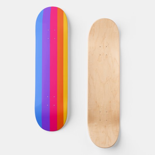 Regenbogenstreifen Skateboard (Vorderseite)
