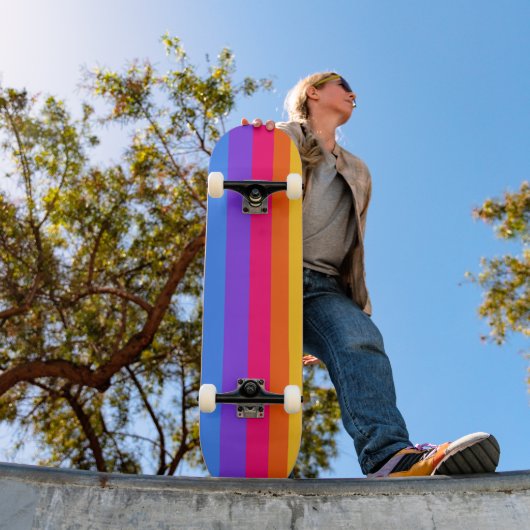 Regenbogenstreifen Skateboard (Außen 1)