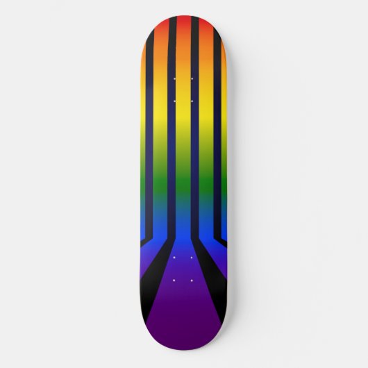 Regenbogenstreifen Skateboard (Vorderseite)