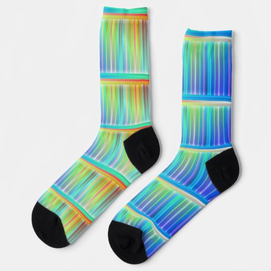 Regenbogenstreifen Socken (Linkes Detail)