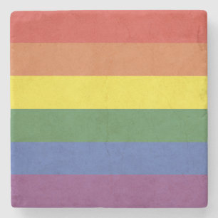 Regenbogenstreifen Steinuntersetzer