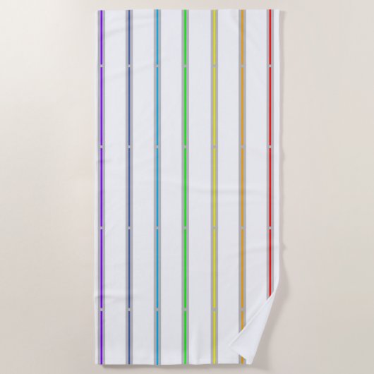 Regenbogenstreifen Strandtuch (Vorderseite)