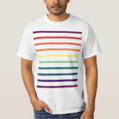 Regenbogenstreifen T-Shirt (Vorderseite)