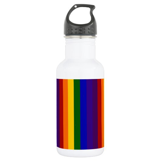 Regenbogenstreifen Trinkflasche (Vorderseite)