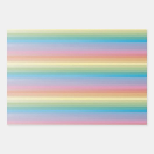 Regenbogenstreifen und Niedliches Regenbogenmuster Geschenkpapier Set (Vorderseite 3)