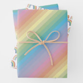 Regenbogenstreifen und Niedliches Regenbogenmuster Geschenkpapier Set (Beispiel)