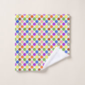 Regenbogenstreifen und Polka Dots glücklich farbig Badhandtuch Set (Waschlappen)