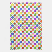 Regenbogenstreifen und Polka Dots glücklich farbig Geschirrtuch (Vertikal)