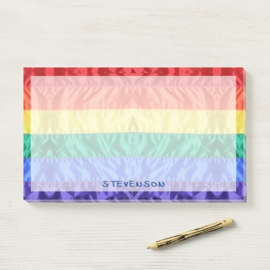 Regenbogenstreifen unter der Regenbogenflagge indi Post-it Klebezettel (Auf Schreibtisch)