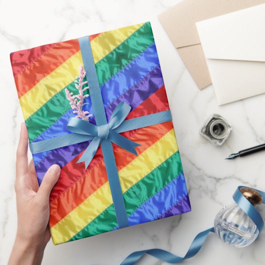 Regenbogenstreifen unter Regenbogenflagge LGBT LGB Geschenkpapier (Schenken)