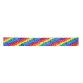Regenbogenstreifen unter Regenbogenflagge LGBT LGB Satinband (Vorderseite)