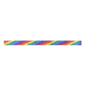 Regenbogenstreifen unter Regenbogenflagge LGBT LGB Satinband (Vorderseite)