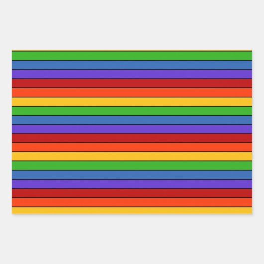 Regenbogenstreifen Vertikal Horizontal Geschenkpapier Set (Vorderseite 2)