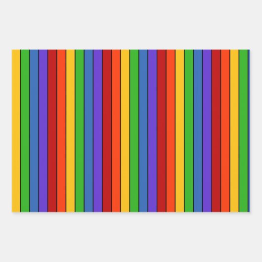 Regenbogenstreifen Vertikal Horizontal Geschenkpapier Set (Vorderseite)