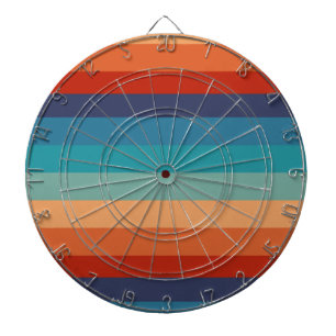 Regenbogenstreifen Vintage Alter Stil Geometrisch Dartscheibe