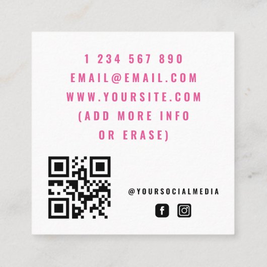 Regenbogenstreifen Waves Minimalistischer QR-Code Quadratische Visitenkarte (Rückseite)