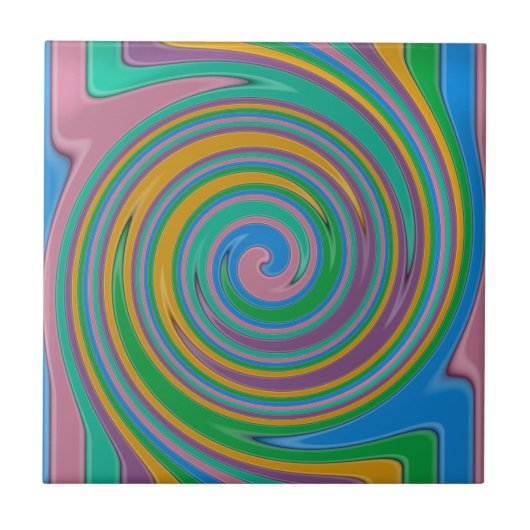 Regenbogenstreifen wirbeln fliese (Vorderseite)