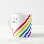 Regenbogenstreifen Wortnamen benutzerdefinierte Li Kaffeetasse (Vorderseite Links)