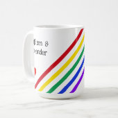 Regenbogenstreifen Wortnamen benutzerdefinierte Li Kaffeetasse (Vorderseite Links)