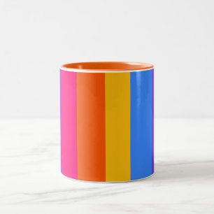Regenbogenstreifen Zweifarbige Tasse