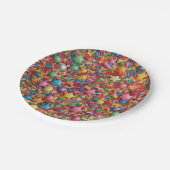 Regenbogenstreusel Pappteller (Schrägansicht)