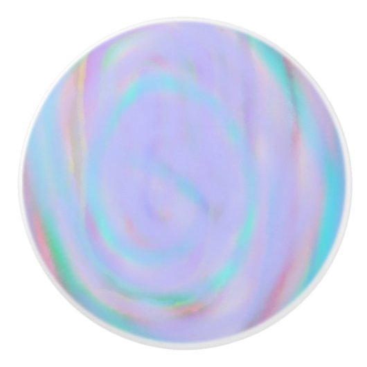 Regenbogenstrudelmuster auf einem Keramikgriff Keramikknauf (Vorderseite)