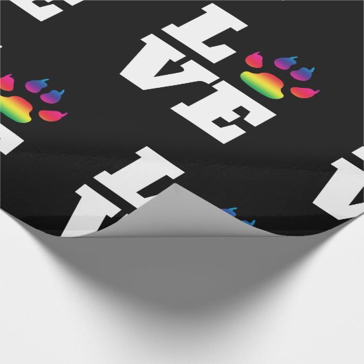 Regenbogentatze Geschenkpapier (Ecke)