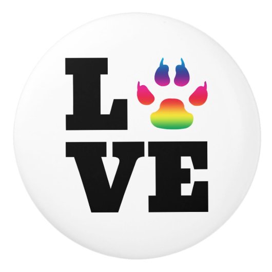 Regenbogentatze Keramikknauf (Vorderseite)
