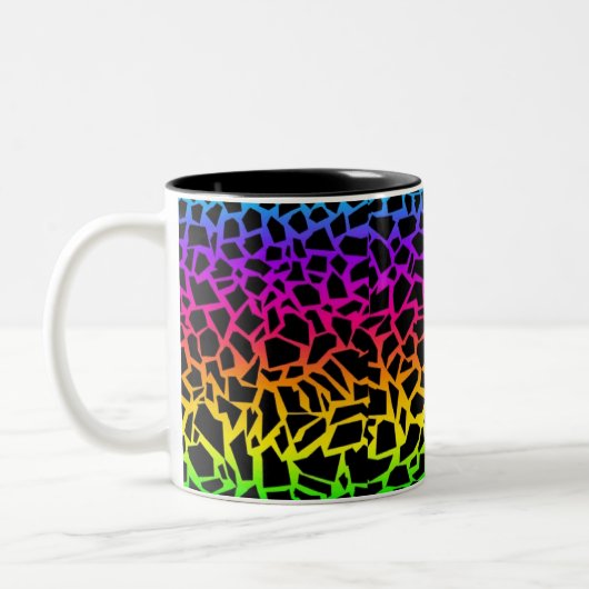 Regenbogentierdruck-Tasse Zweifarbige Tasse (Links)