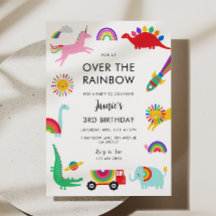 Regenbogentiere Geburtstagseinladung