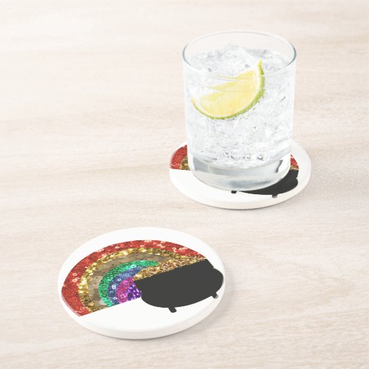 Regenbogentopf Getränkeuntersetzer (Seite)