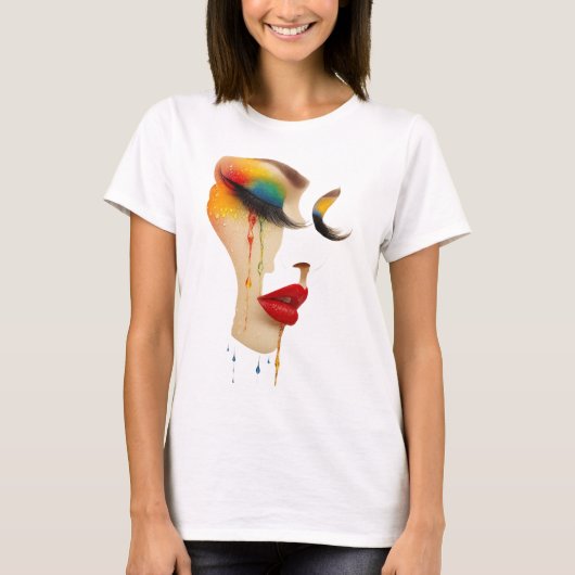 Regenbogentränen Kunst T-Shirt (Vorderseite)