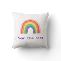 Regenbogenträume-Dekokissen – Pastellstreifen