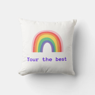 Regenbogenträume-Dekokissen – Pastellstreifen  Kissen