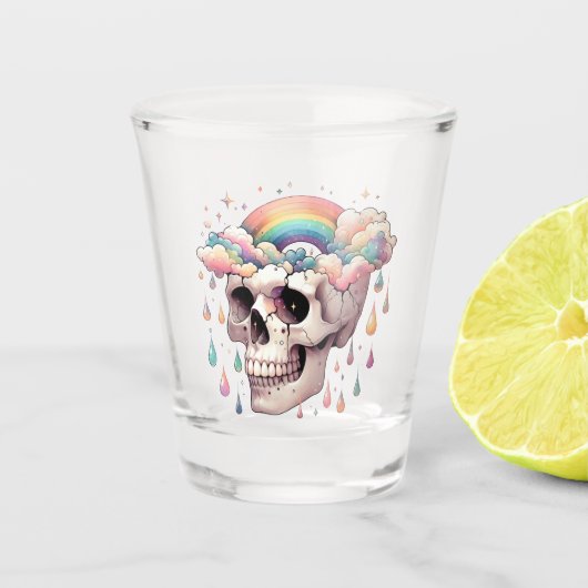 Regenbogenträume Schnapsglas (Vorderseite)