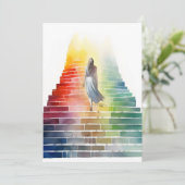 Regenbogentreppen Einladung (Stehend Vorderseite)