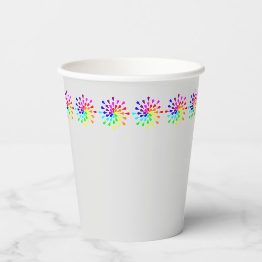 Regenbogentropfen Pappbecher (Rückseite)