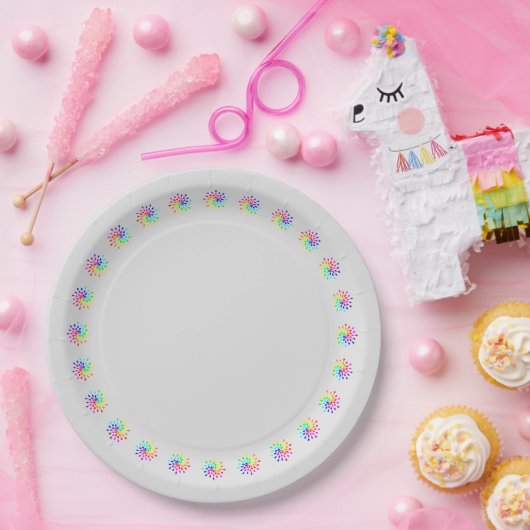 Regenbogentropfen Pappteller (Party)