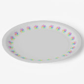 Regenbogentropfen Pappteller (Schrägansicht)