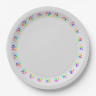 Regenbogentropfen Pappteller