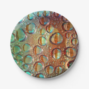 Regenbogentropfen Pappteller