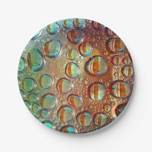 Regenbogentropfen Pappteller (Vorderseite)