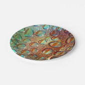 Regenbogentropfen Pappteller (Schrägansicht)