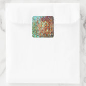 Regenbogentropfen Quadratischer Aufkleber (Tasche)