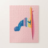 Regenbogentropische Wellen Surfbrett Puzzle (Vertikal)
